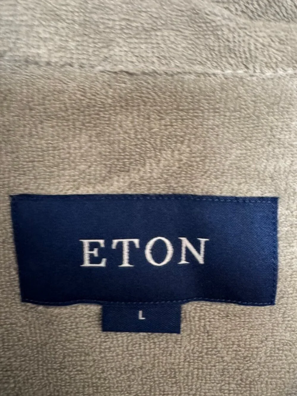 Eton Green Terry Resort Shirt in Large